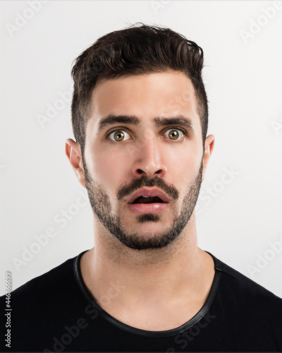 Young man with a astonished expression