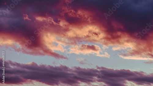 Soft fluffy and colorful cloud formation