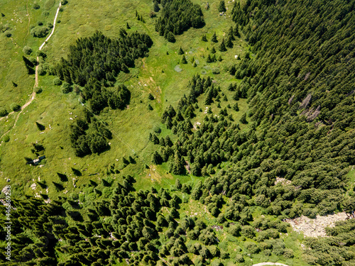 Aerial view of Konyarnika area ar Vitosha Mountain  Bulgaria