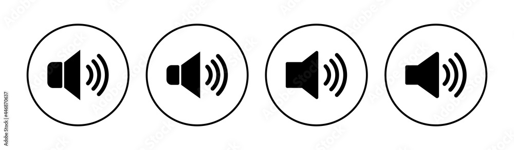 Speaker icon set. volume icon vector. loudspeaker icon vector. sound symbol Speaker icon set. volume icon vector. loudspeaker icon vector. sound symbol