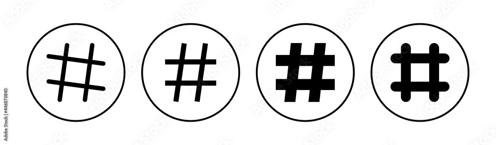 Obraz premium Hashtag icon set. hashtag symbol