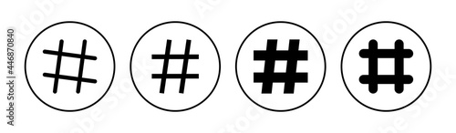 Hashtag icon set. hashtag symbol