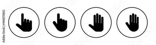 Hand icon set. hand vector icon, palm,click