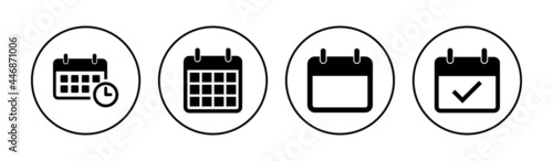 Calendar icon set. Calender symbol. calendar vector icon