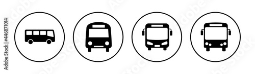 Valokuva Bus icon set. bus vector icon