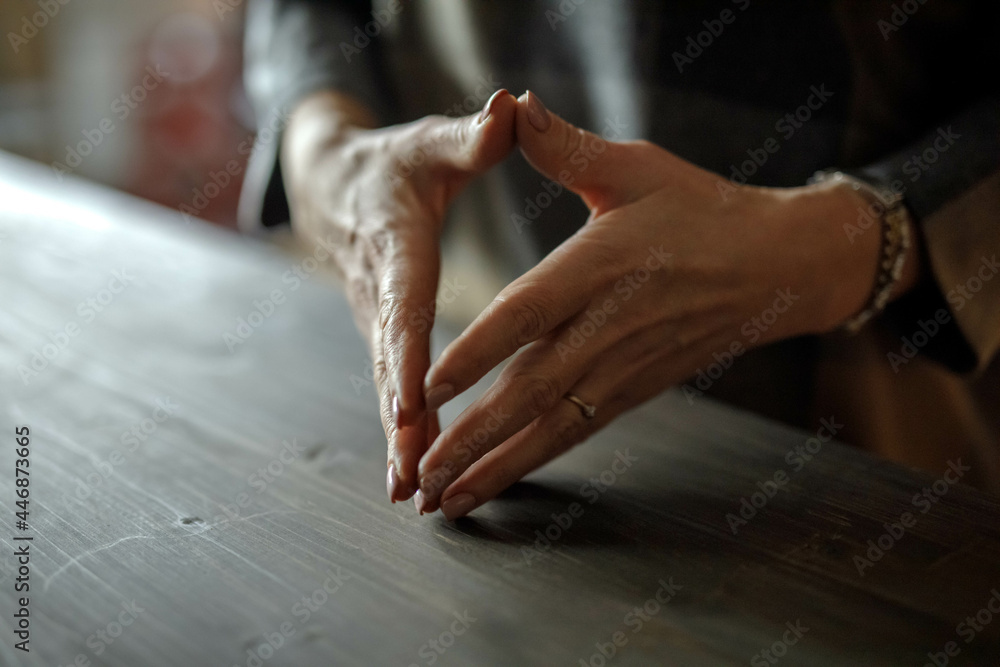 businesswoman hands gesturing during meeting businesswoman hands gesturing during meeting
