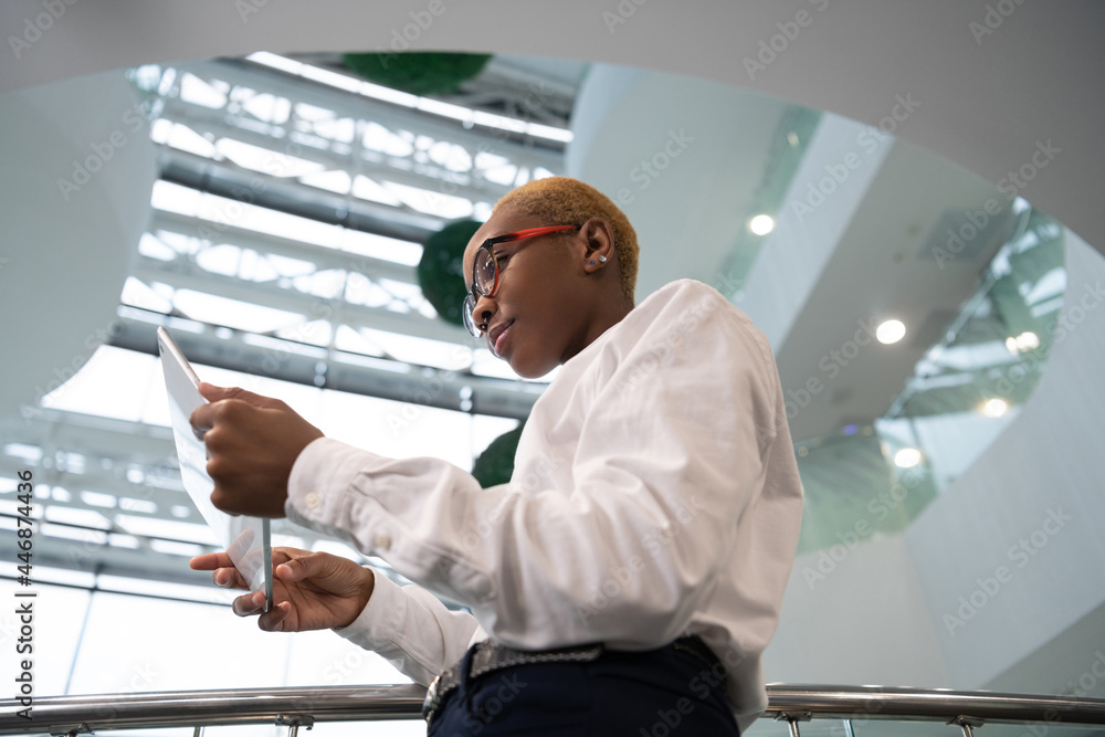African American businesswoman using tablet African American businesswoman using tablet