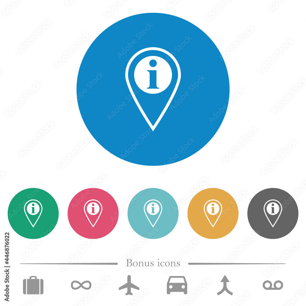 GPS location info flat round icons GPS location info flat round icons