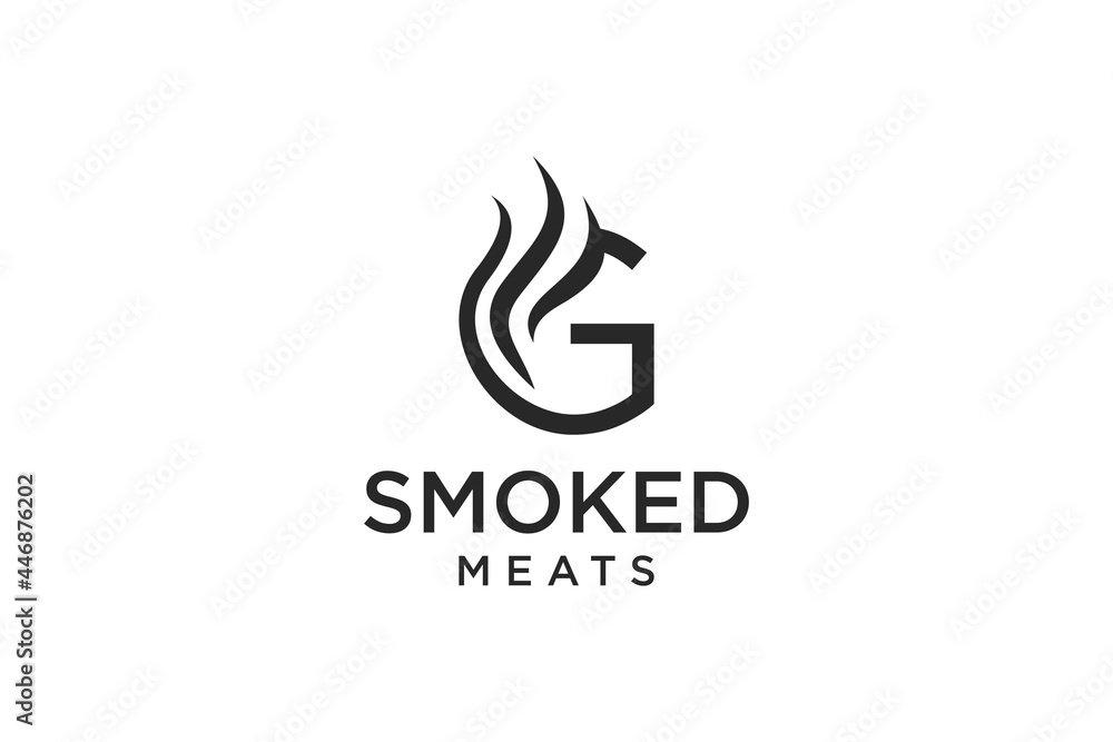 Fototapeta premium Letter G for Smoky restaurant logo design inspiration