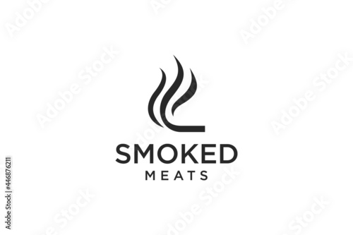 Letter L for Smoky restaurant logo design inspiration