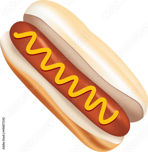 Hot dog with mustard