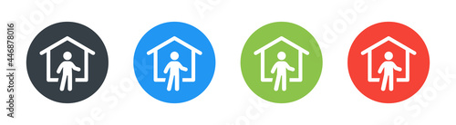 Owner of house vector icon. Real estate and property resident concept
