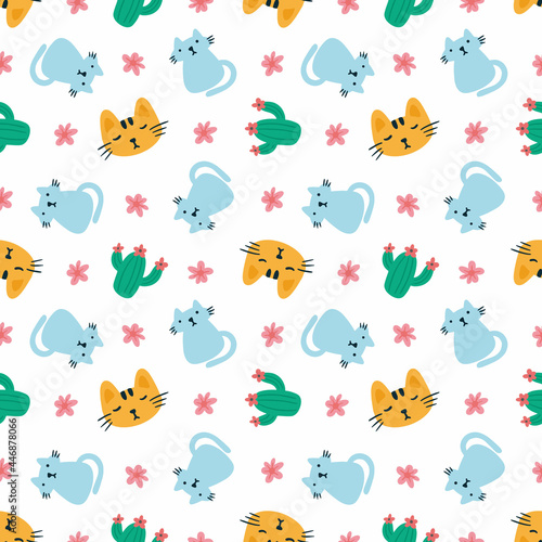 Beautiful pattern with icons and design elements © verte