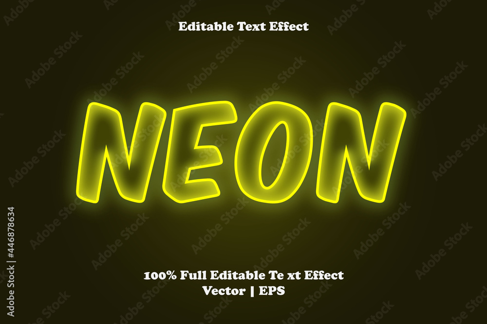 Neon editable text effect