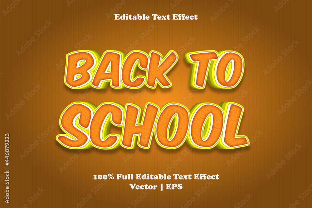 Back to school editable text effect