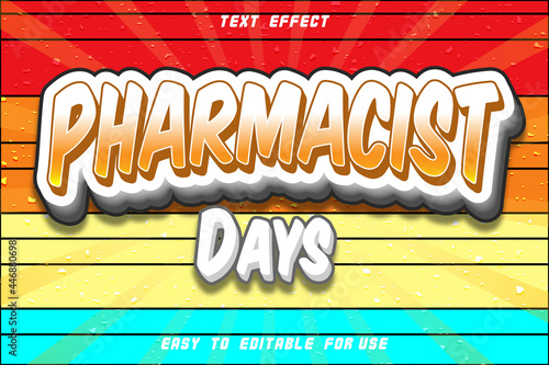 Pharmacist Days Editable Text Effect Emboss Modern Style