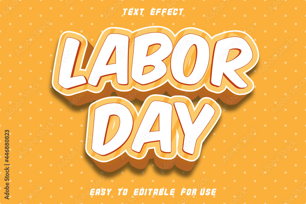 Labor Day Editable Text Effect Emboss Modern Style