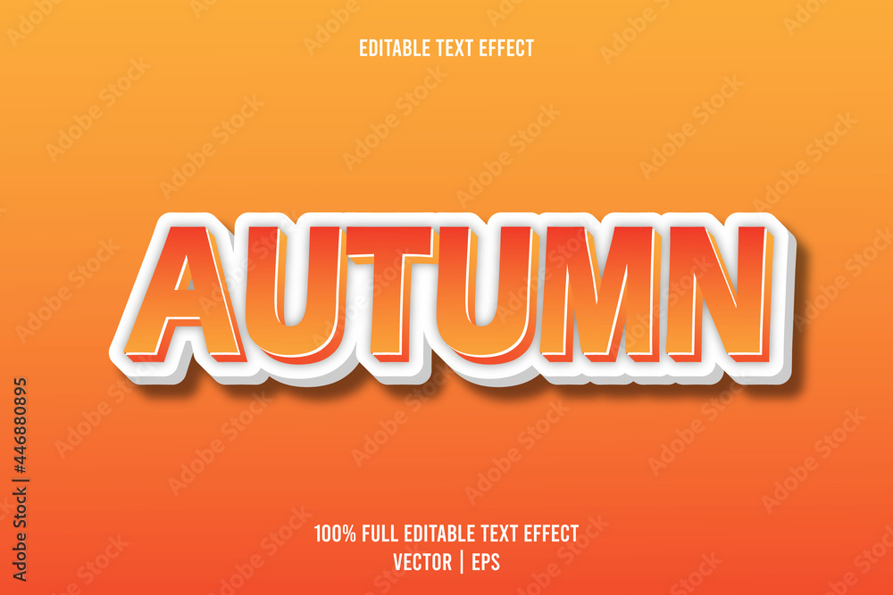 Autumn editable text effect emboss cartoon style