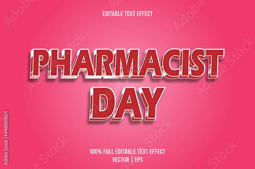 Pharmacist day editable text effect emboss cartoon style