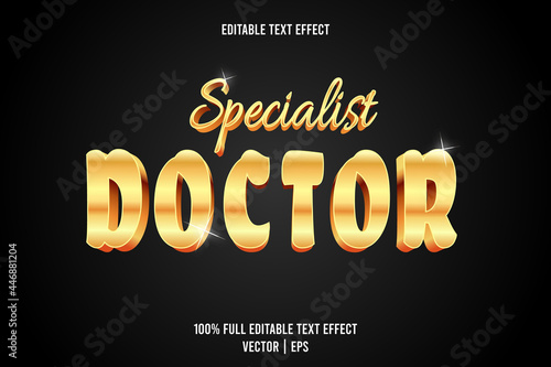 Specialist doctor editable text effect emboss elegant style