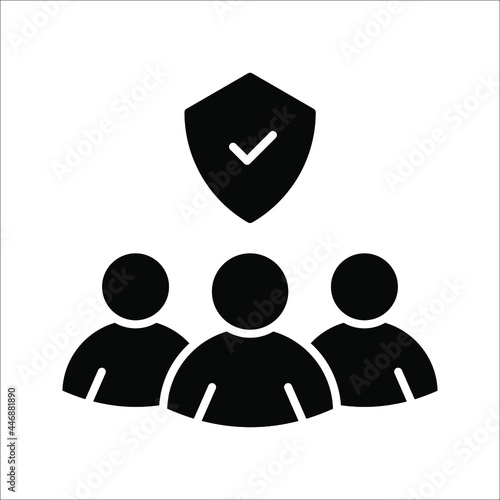 Employees Protection icon. An inclusive workplace. vector illustration. Color editable