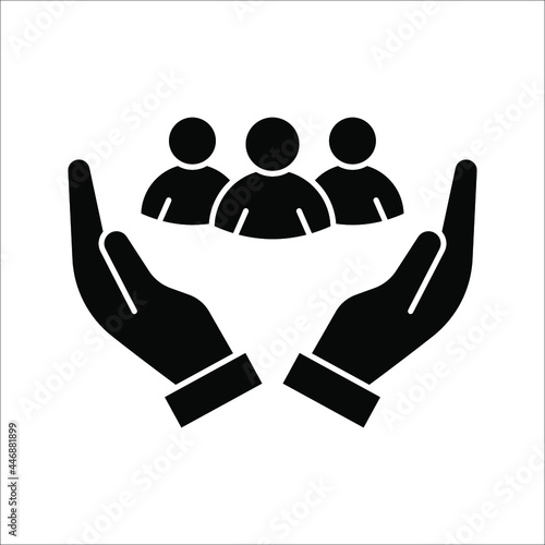 Employees Protection icon. An inclusive workplace. vector illustration. Color editable