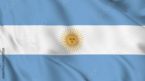 Argentina flag video. 3d Argentina flag Slow Motion video. US American Flag Blowing Close Up. Argentina Flag Motion Loop HD resolution Argentina Background. 