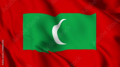 Maldives Flag video. 3d Maldives Flags Slow Motion video. Maldives Flag Blowing Close Up. Maldives Flag Motion Loop HD resolution Maldives Background. 
