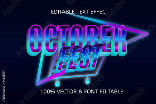 october fest style neon editable text effect