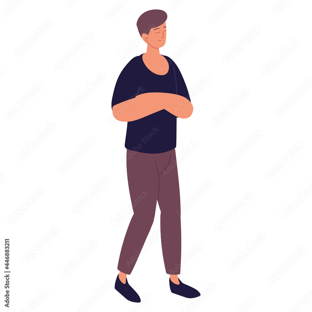 man standing with crossed arms man standing with crossed arms