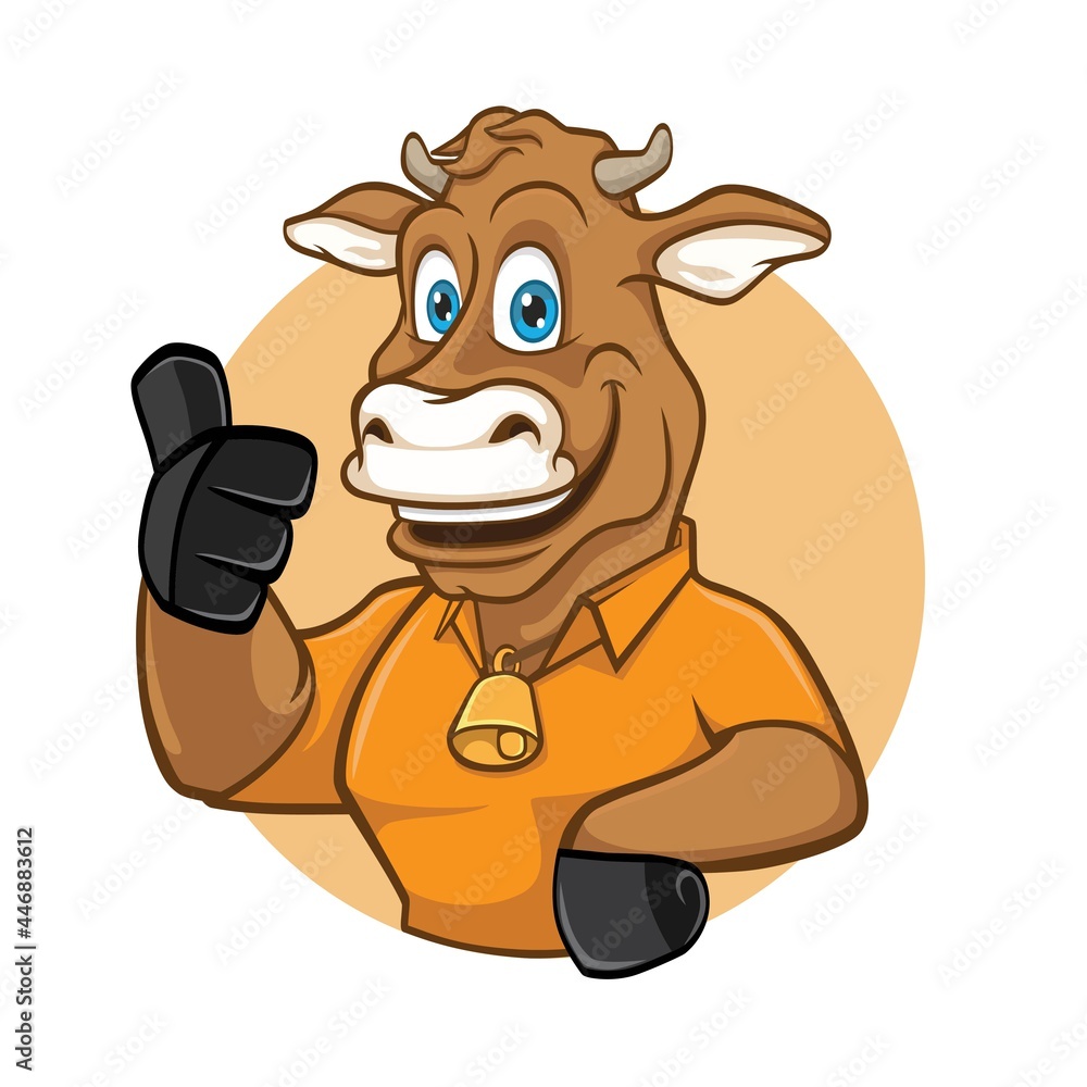 Smile Cow Cattle Mascot Logo Design Smile Cow Cattle Mascot Logo Design