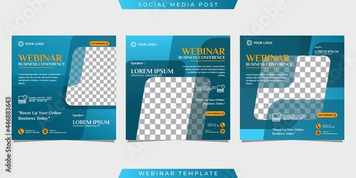 Set of social media stories post template concept design for business webinar, marketing webinar, online class
