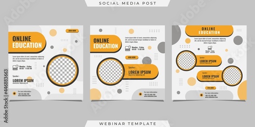 Set of social media stories post template concept design for online class program
