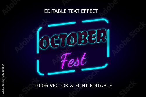 october fest color blue purple editable text effect
