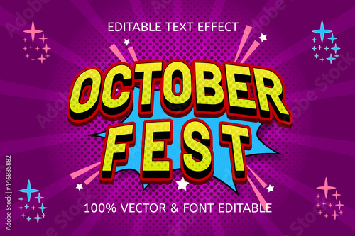 october fest style comic editable text effect