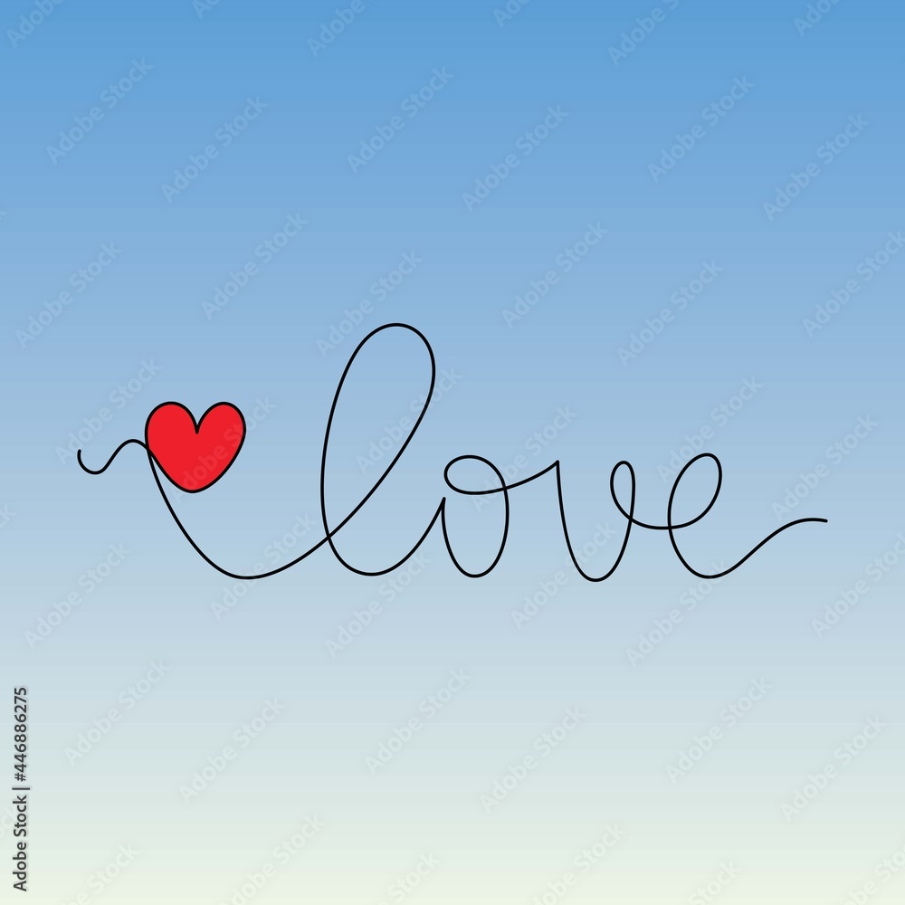 Fototapeta premium Continuous one line drawing of heart.Illustration for Valentine's Day