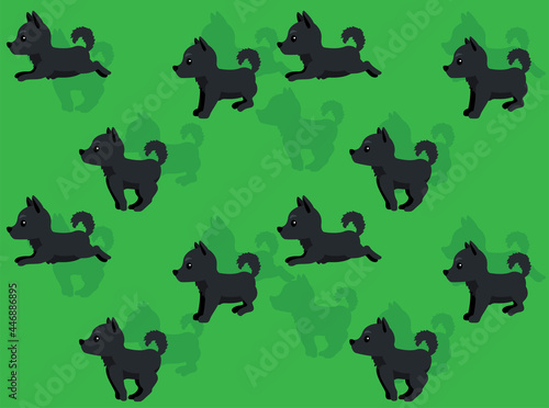 Dog Cartoon Schipperke Character Vector Seamless Wallpaper
