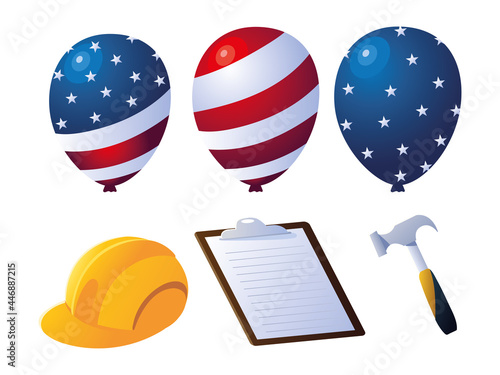 labor day balloons set