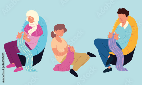 people and knitting