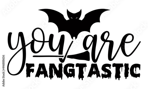 
You are fangtastic- Halloween t shirts design is perfect for projects, to be printed on t-shirts and any projects that need handwriting taste. Vector eps photo