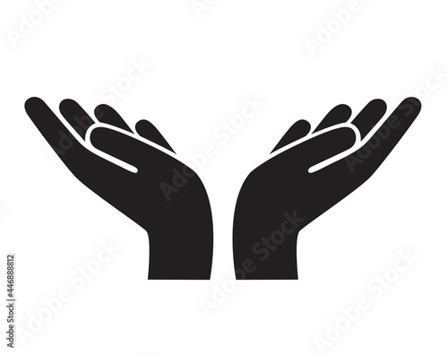 hands gesture icon. support, peace and care vector illustration