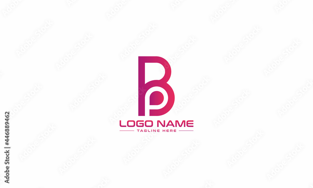 Initial logo bp, pb, p inside b letter logo multiple colors Initial logo bp, pb, p inside b letter logo multiple colors