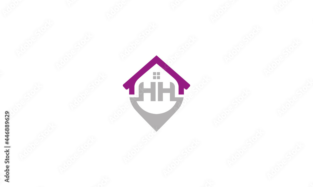 Simple HH letter real estate logo icon vector Simple HH letter real estate logo icon vector