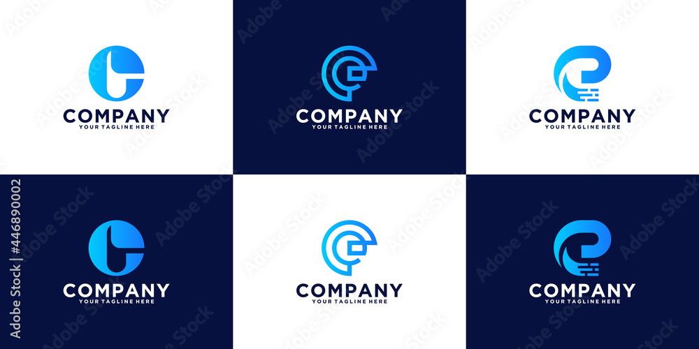 Naklejka premium letter e monogram logo inspiration in line art style