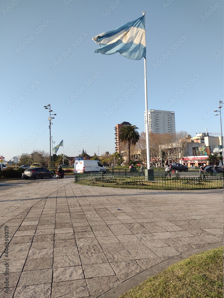 Naklejka premium flag on the building