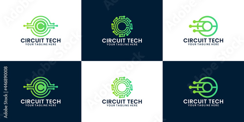 circuit technology logo inspiration, twisting technology and data connection