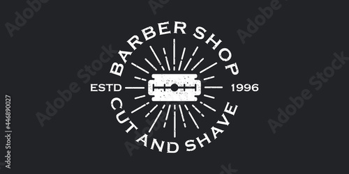 razor logo inspiration for barbershop vintage design