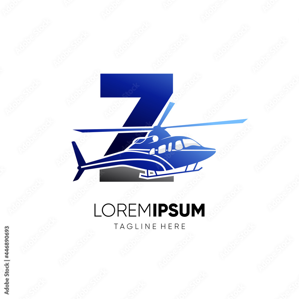 Letter Z Initial Helicopter Logo Design Vector Icon Graphic Emblem Illustration