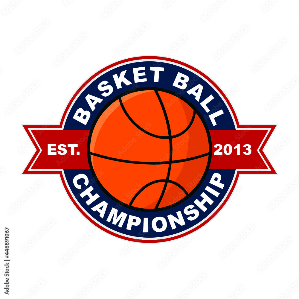 basket ball vector badge logo design