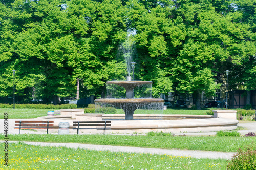 Fountain located at Zgorzelec park in Poland.